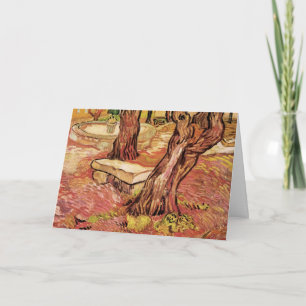 Van Gogh Stone Bench in Garden, St Paul Hospital Card