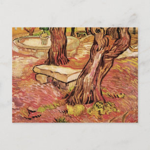 Van Gogh Stone Bench in Garden, St Paul Hospital Postcard