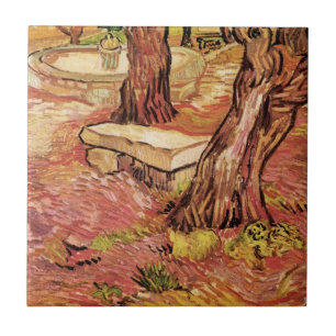 Van Gogh Stone Bench in Garden, St Paul Hospital Tile