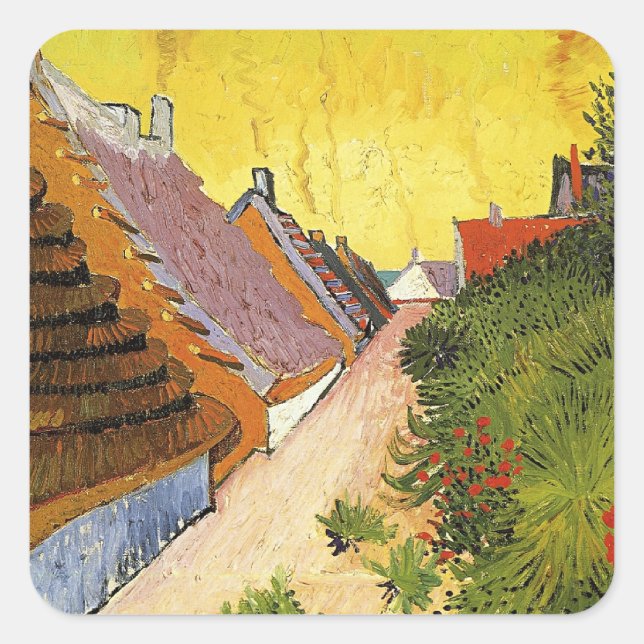 Van Gogh - Street in Saintes-Maries, Square Sticker (Front)