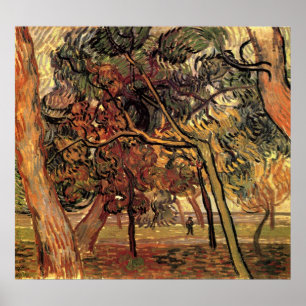 Van Gogh Study of Pine Trees Vintage Impressionism Poster