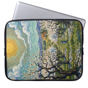 Van Gogh Style Almond Orchard Sunlit Blossom  Laptop Sleeve