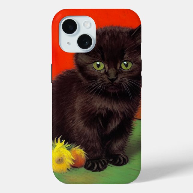 Van Gogh Style Black Cat Case-Mate iPhone Case (Back)