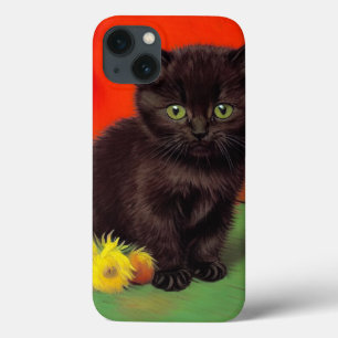 Van Gogh Style Black Cat iPhone 13 Case