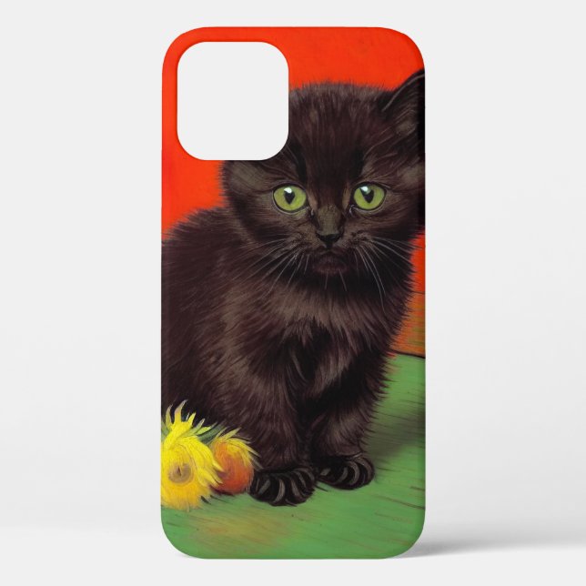 Van Gogh Style Black Cat Case-Mate iPhone Case (Back)