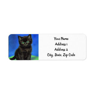 Van Gogh Style Black Kitten