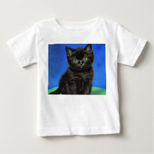 Van Gogh Style Black Kitten Baby T-Shirt