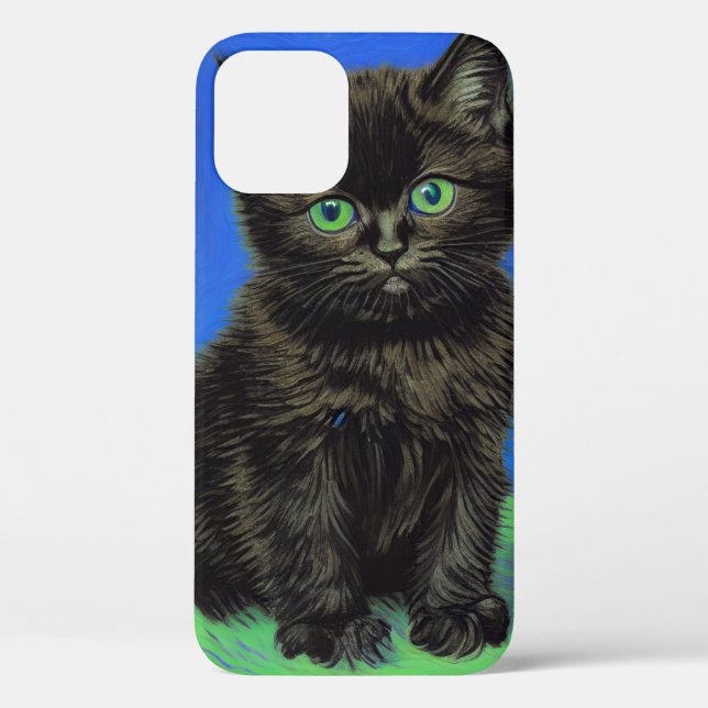 Van Gogh Style Black Kitten Case-Mate iPhone Case (Back)