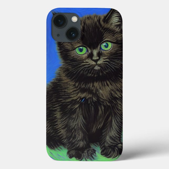 Van Gogh Style Black Kitten Case-Mate iPhone Case (Back)