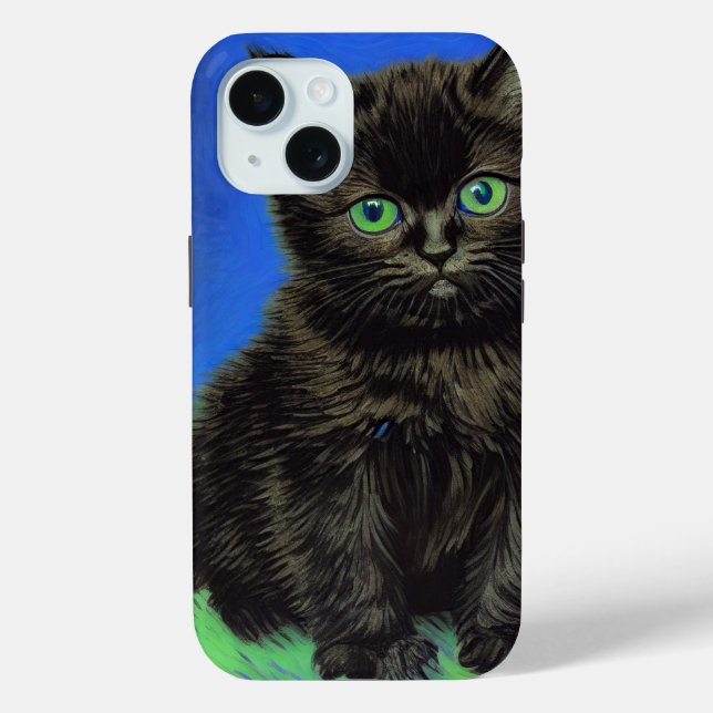Van Gogh Style Black Kitten Case-Mate iPhone Case (Back)