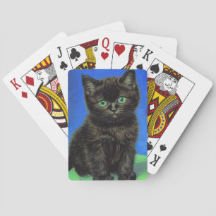 Van Gogh Style Black Kitten Playing Cards