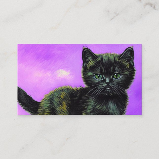 Van Gogh Style Cat Enclosure Card (Front)