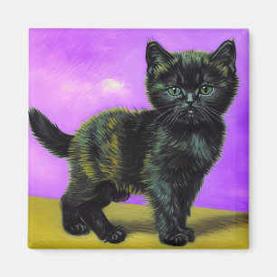 Van Gogh Style Cat Magnet