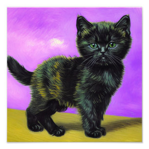 Van Gogh Style Cat Photo Print