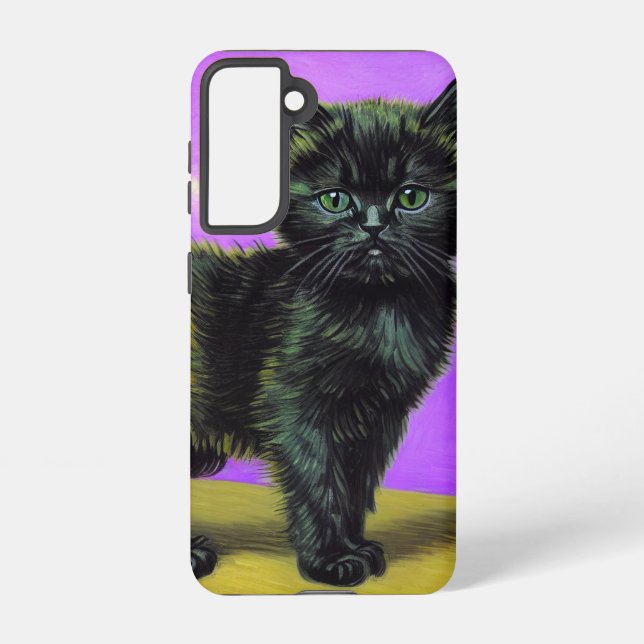 Van Gogh Style Cat Samsung Galaxy S21 Case (Back)