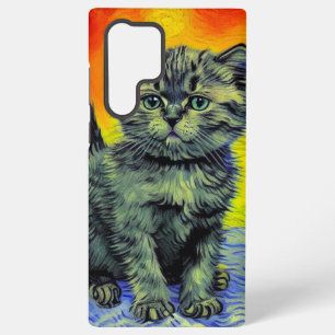 Van Gogh Style Cat Sunset Beach Samsung Galaxy Case
