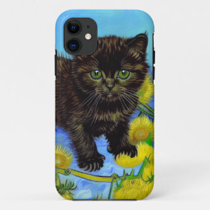 Van Gogh Style Cat with Sunflowers iPhone 11 Case