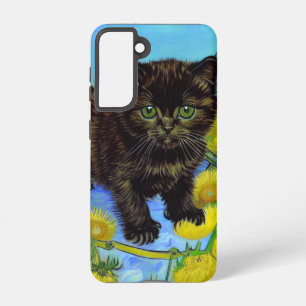 Van Gogh Style Cat with Sunflowers Samsung Galaxy Case