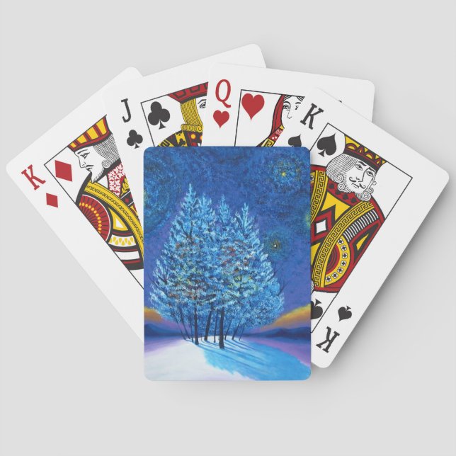 Van Gogh Style Christmas Playing Cards (Back)