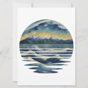 Van Gogh Style Paintings Set, A sea At Sunset Card