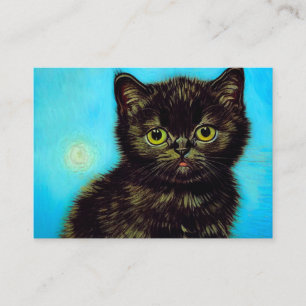 Van Gogh Style Pouting Kitten Enclosure Card
