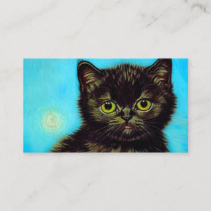 Van Gogh Style Pouting Kitten Enclosure Card