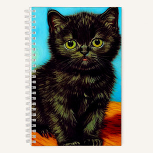 Van Gogh Style Pouting Kitten Notebook