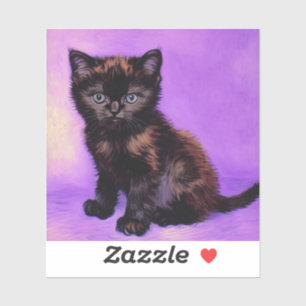 Van Gogh Style Purple Cat