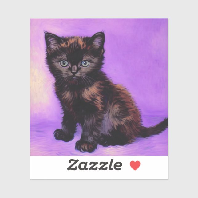 Van Gogh Style Purple Cat (Sheet)