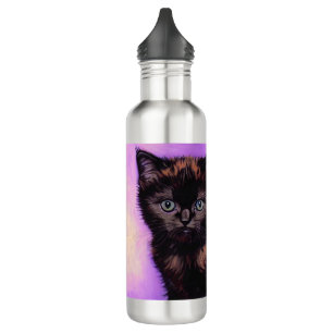 Van Gogh Style Purple Cat 710 Ml Water Bottle