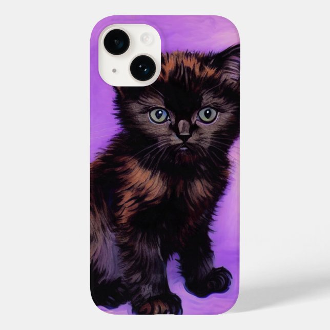 Van Gogh Style Purple Cat Case-Mate iPhone Case (Back)
