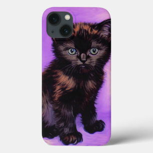 Van Gogh Style Purple Cat iPhone 13 Case
