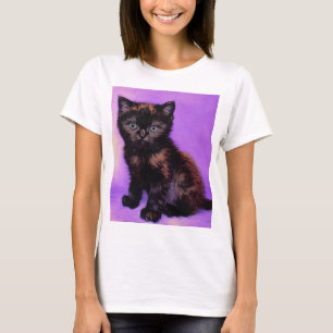 Van Gogh Style Purple Cat T-Shirt