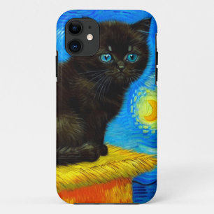 Van Gogh Style Starry Night Cat iPhone 11 Case
