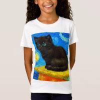 Van Gogh Style Starry Night Cat