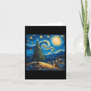 Van Gogh Style The Starry Night Christmas Tree Vil Card