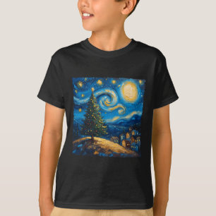 Van Gogh Style The Starry Night Christmas Tree Vil T-Shirt