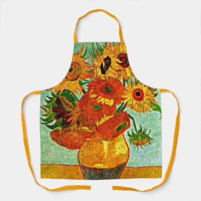 Van Gogh - Sunflowers 12, famous painting Apron (Front)