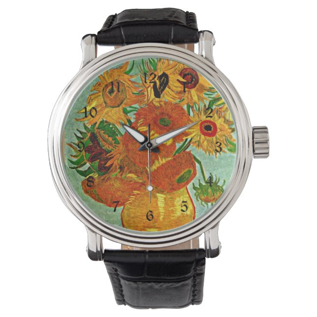 Van Gogh - Sunflowers 12, Still Life Vase Watch (Front)