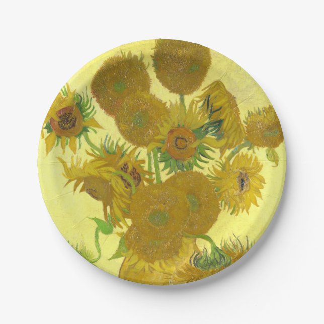 Van Gogh | Sunflowers | 1888 Paper Plate (Front)