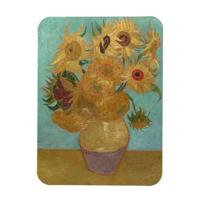 Van Gogh - Sunflowers, 3rd Version, Repetition Magnet (Vertical)