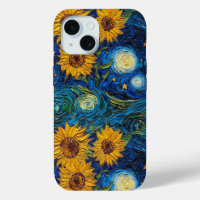 Van Gogh sunflowers and starry night