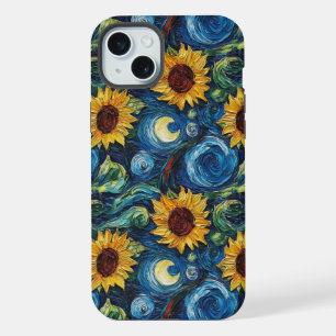 Van Gogh sunflowers and starry night iPhone 15 Plus Case