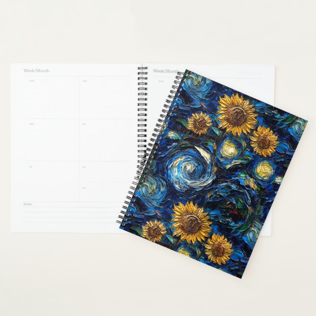 Van Gogh sunflowers and starry night Planner (Display)