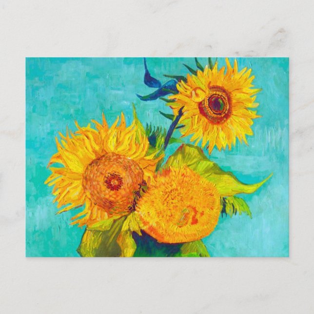 Van Gogh Sunflowers  Announcement Postcard (Front)