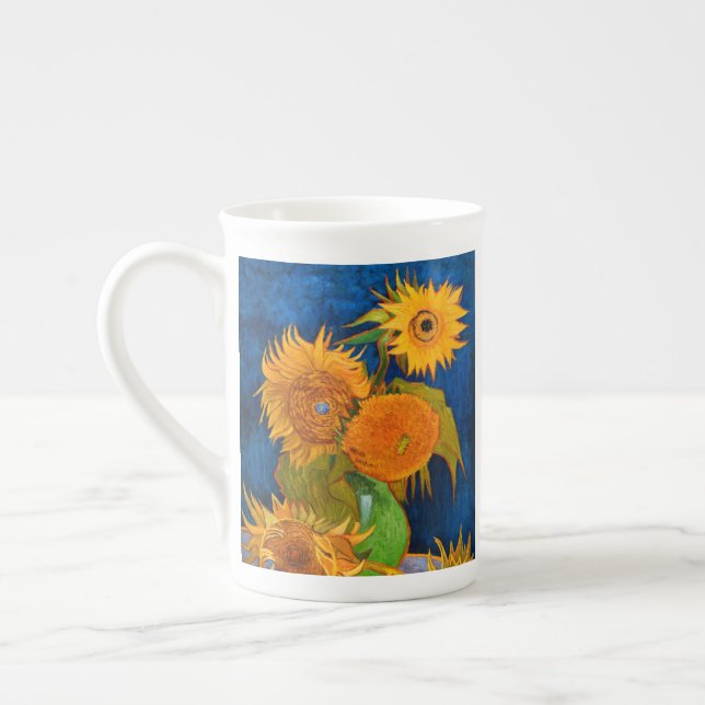 Van Gogh Sunflowers Bone China Mug (Left)