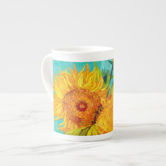 Van Gogh Sunflowers  Bone China Mug (Front Left)