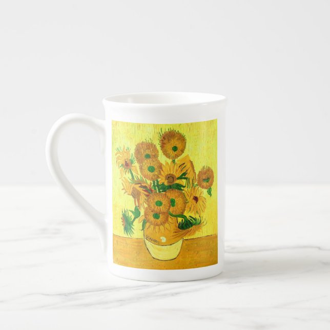 Van Gogh Sunflowers Bone China Mug (Left)