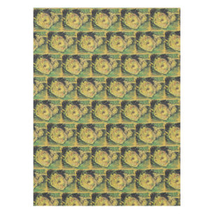 Van Gogh Sunflowers - Bright Yellow Floral Art Tablecloth