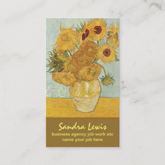 van gogh sunflowers business card (Front)